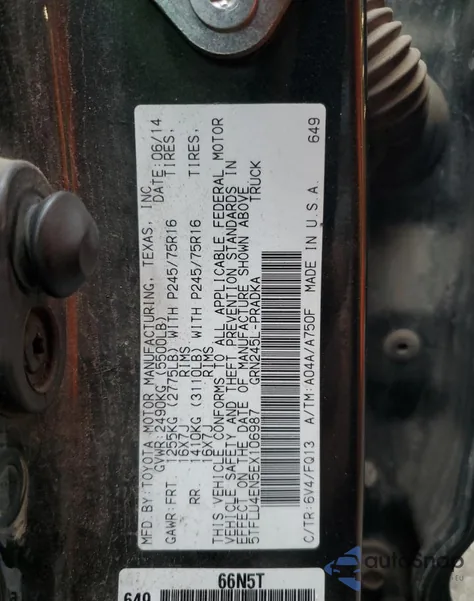 2014 Toyota Tacoma Double Cab from USA, damaged, VIN 5TFLU4EN5EX106987